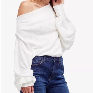 Free People White OTS Sweater